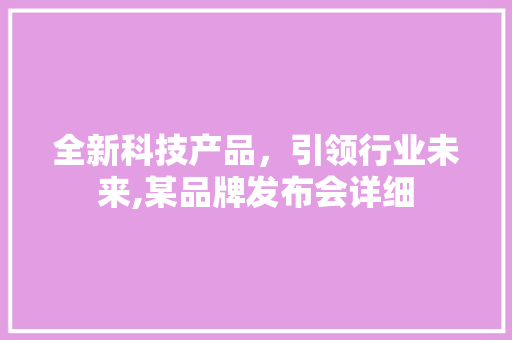 全新科技产品，引领行业未来,某品牌发布会详细