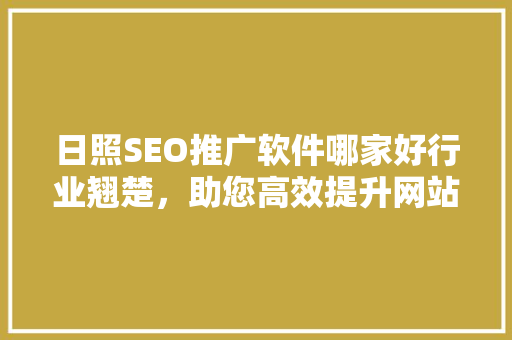 日照SEO推广软件哪家好行业翘楚，助您高效提升网站排名