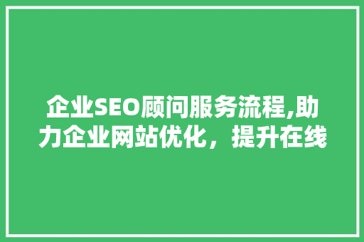 企业SEO顾问服务流程,助力企业网站优化，提升在线竞争力