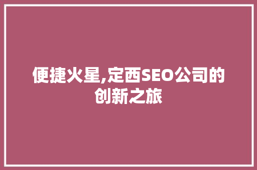 便捷火星,定西SEO公司的创新之旅