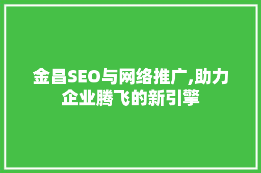 金昌SEO与网络推广,助力企业腾飞的新引擎