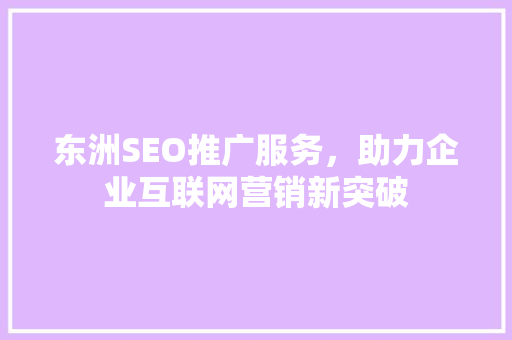 东洲SEO推广服务，助力企业互联网营销新突破
