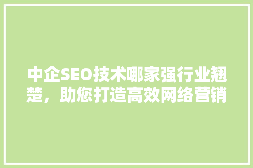 中企SEO技术哪家强行业翘楚，助您打造高效网络营销