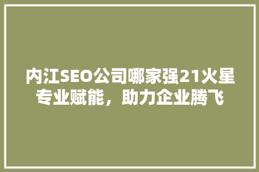 内江SEO公司哪家强21火星专业赋能，助力企业腾飞