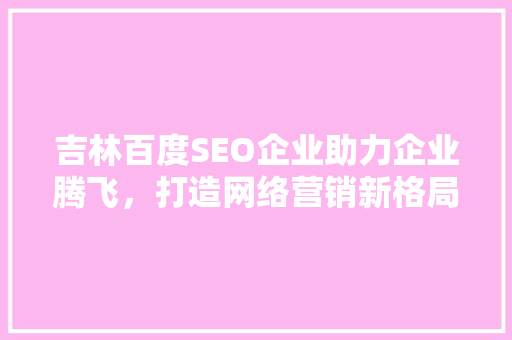 吉林百度SEO企业助力企业腾飞，打造网络营销新格局
