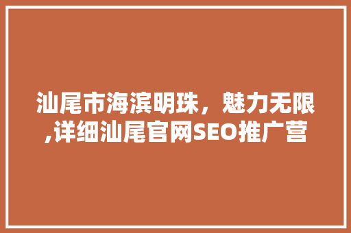 汕尾市海滨明珠，魅力无限,详细汕尾官网SEO推广营销步骤