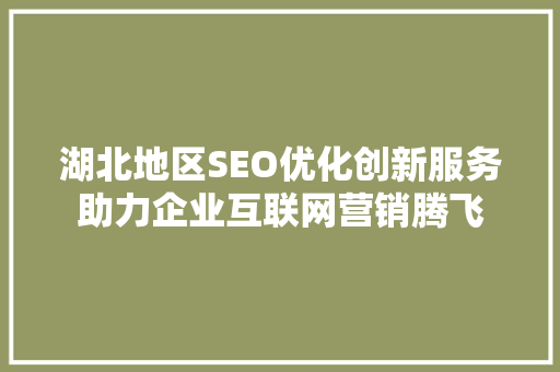 湖北地区SEO优化创新服务助力企业互联网营销腾飞