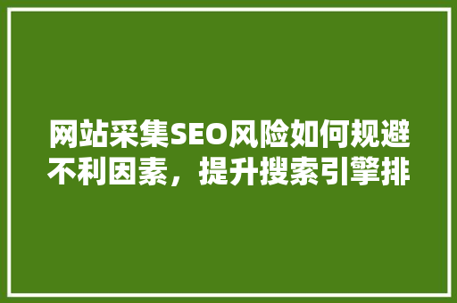 网站采集SEO风险如何规避不利因素，提升搜索引擎排名