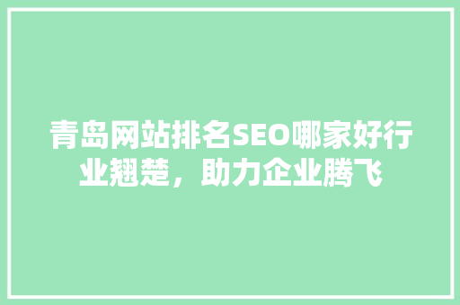 青岛网站排名SEO哪家好行业翘楚，助力企业腾飞