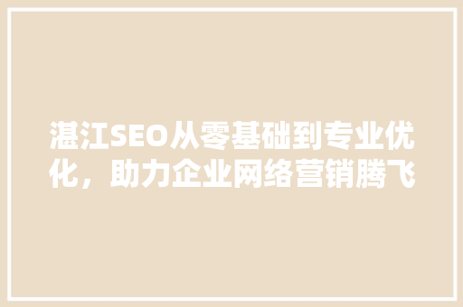 湛江SEO从零基础到专业优化，助力企业网络营销腾飞