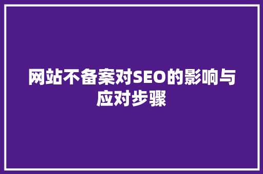网站不备案对SEO的影响与应对步骤