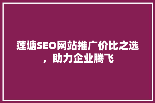 莲塘SEO网站推广价比之选，助力企业腾飞