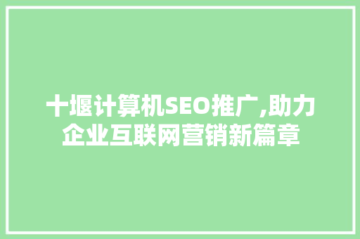 十堰计算机SEO推广,助力企业互联网营销新篇章