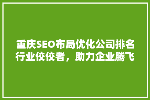 重庆SEO布局优化公司排名行业佼佼者，助力企业腾飞
