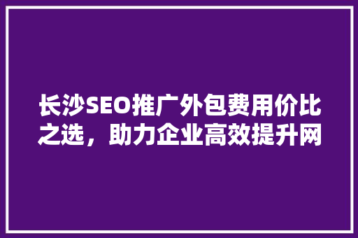 长沙SEO推广外包费用价比之选，助力企业高效提升网络曝光