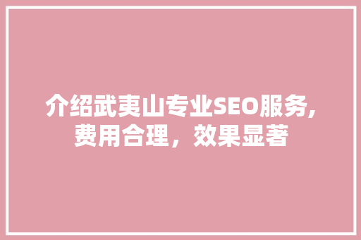 介绍武夷山专业SEO服务,费用合理，效果显著