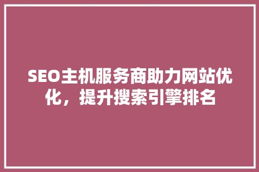 SEO主机服务商助力网站优化，提升搜索引擎排名