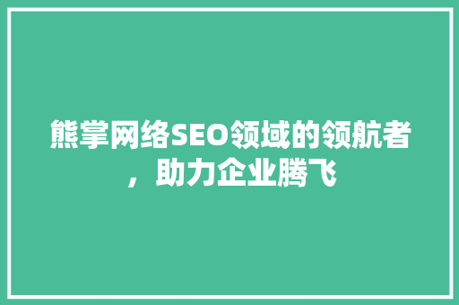 熊掌网络SEO领域的领航者，助力企业腾飞