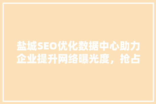 盐城SEO优化数据中心助力企业提升网络曝光度，抢占市场先机
