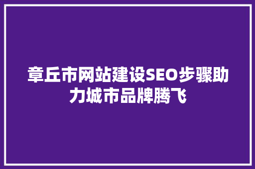 章丘市网站建设SEO步骤助力城市品牌腾飞