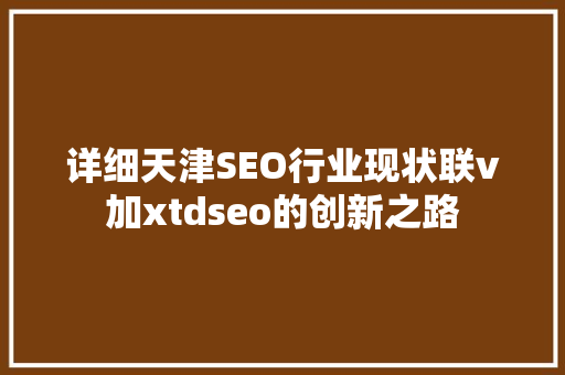 详细天津SEO行业现状联v加xtdseo的创新之路