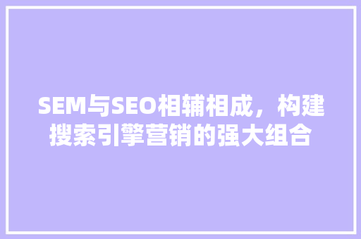 SEM与SEO相辅相成，构建搜索引擎营销的强大组合