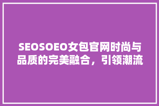 SEOSOEO女包官网时尚与品质的完美融合，引领潮流新风尚
