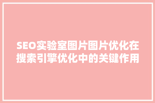 SEO实验室图片图片优化在搜索引擎优化中的关键作用