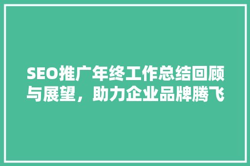 SEO推广年终工作总结回顾与展望，助力企业品牌腾飞