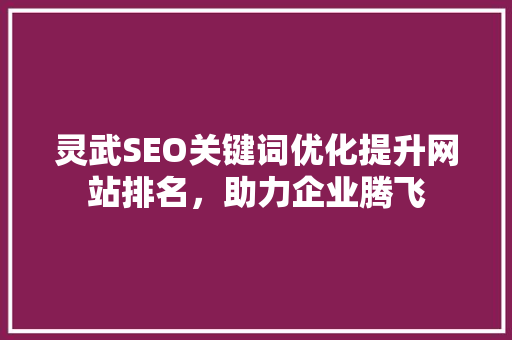 灵武SEO关键词优化提升网站排名，助力企业腾飞