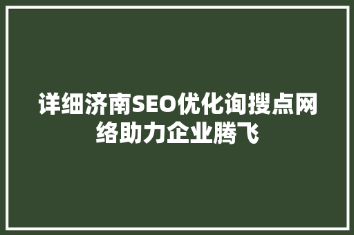 详细济南SEO优化询搜点网络助力企业腾飞  第1张