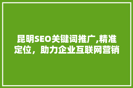 昆明SEO关键词推广,精准定位，助力企业互联网营销  第1张