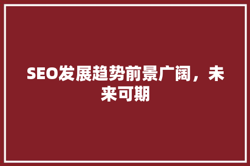 SEO发展趋势前景广阔，未来可期  第1张