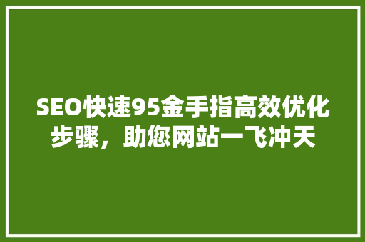 SEO快速95金手指高效优化步骤，助您网站一飞冲天