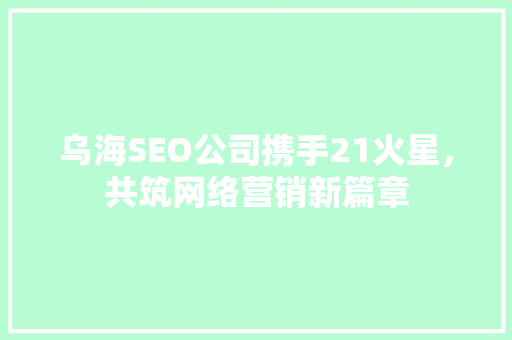 乌海SEO公司携手21火星，共筑网络营销新篇章