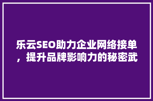 乐云SEO助力企业网络接单，提升品牌影响力的秘密武器