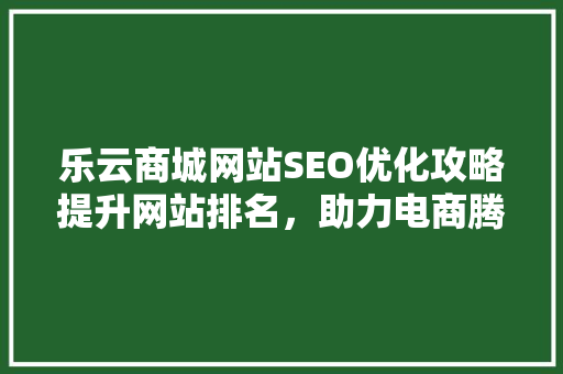 乐云商城网站SEO优化攻略提升网站排名，助力电商腾飞