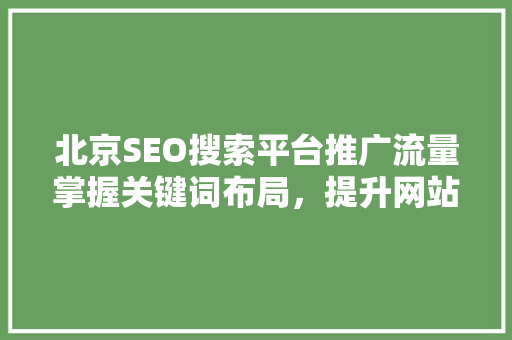 北京SEO搜索平台推广流量掌握关键词布局，提升网站排名