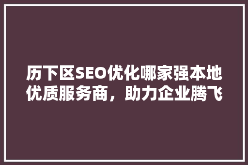 历下区SEO优化哪家强本地优质服务商，助力企业腾飞