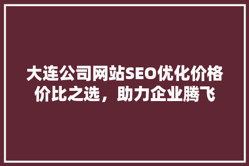 大连公司网站SEO优化价格价比之选，助力企业腾飞