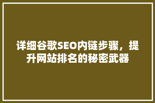 详细谷歌SEO内链步骤，提升网站排名的秘密武器  第1张