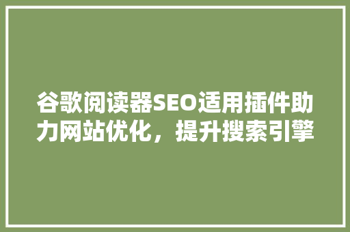 谷歌阅读器SEO适用插件助力网站优化，提升搜索引擎排名