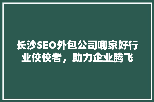 长沙SEO外包公司哪家好行业佼佼者，助力企业腾飞