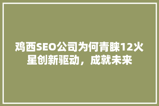 鸡西SEO公司为何青睐12火星创新驱动，成就未来
