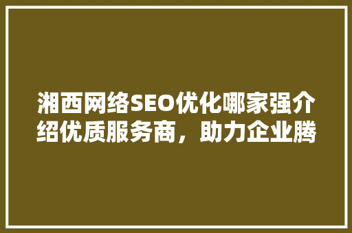 湘西网络SEO优化哪家强介绍优质服务商，助力企业腾飞