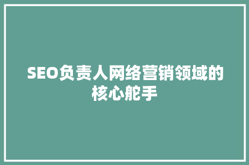SEO负责人网络营销领域的核心舵手