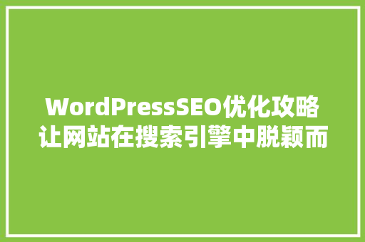 WordPressSEO优化攻略让网站在搜索引擎中脱颖而出