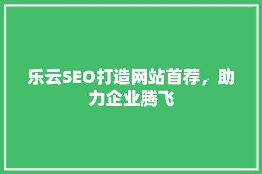 乐云SEO打造网站首荐，助力企业腾飞