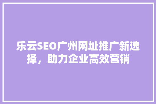 乐云SEO广州网址推广新选择，助力企业高效营销