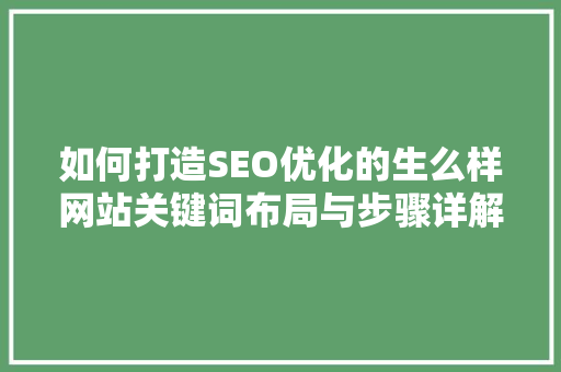 如何打造SEO优化的生么样网站关键词布局与步骤详解